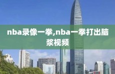 nba录像一拳,nba一拳打出脑浆视频