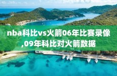 nba科比vs火箭06年比赛录像,09年科比对火箭数据